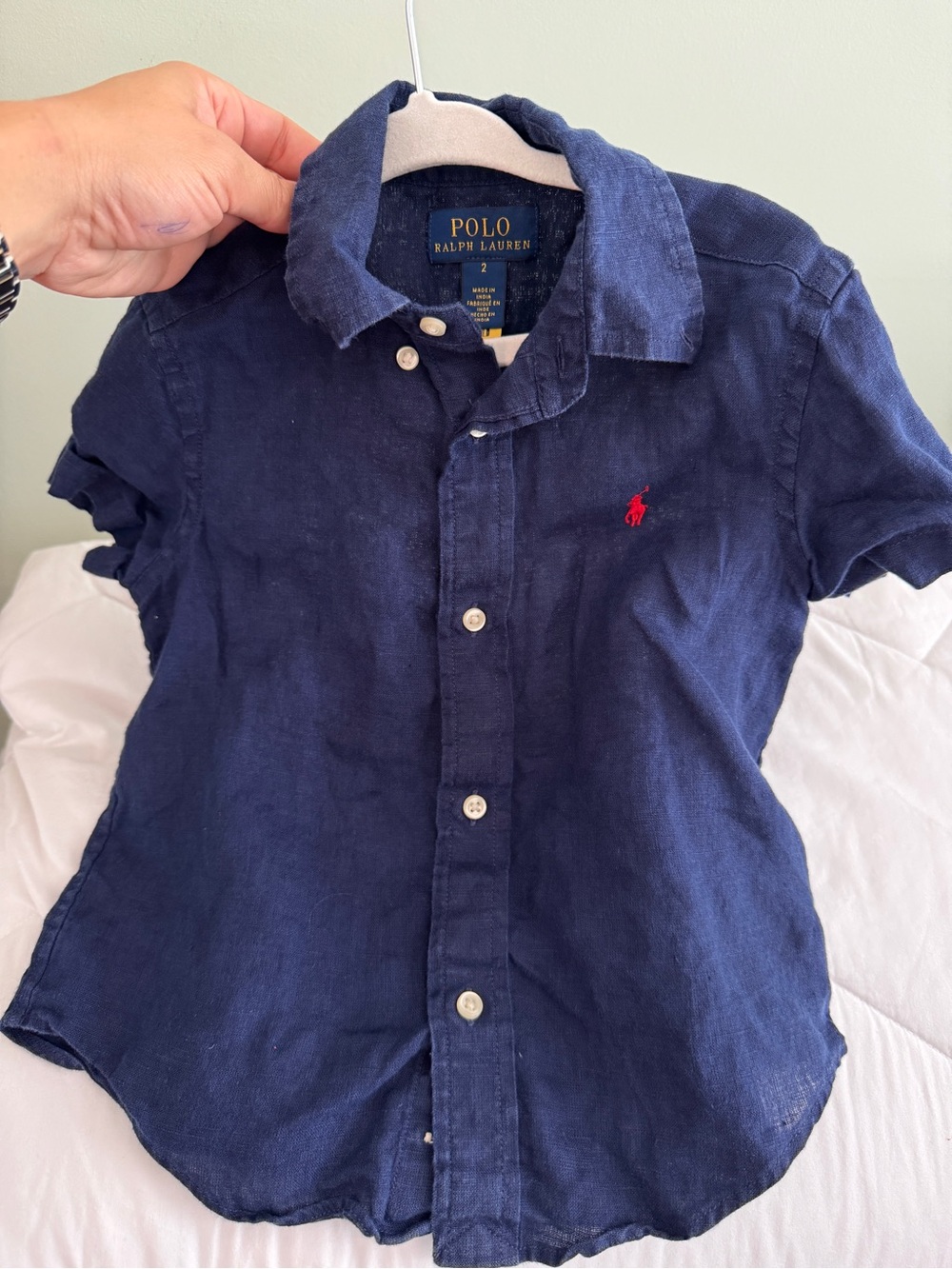 Polo by Ralph Lauren Navy Button-Down Shirt with Red Pony